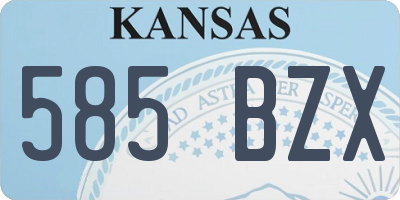 KS license plate 585BZX