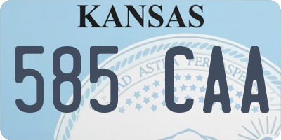 KS license plate 585CAA