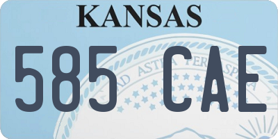 KS license plate 585CAE