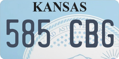 KS license plate 585CBG