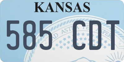 KS license plate 585CDT