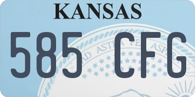 KS license plate 585CFG