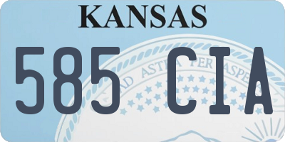 KS license plate 585CIA