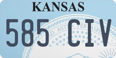 KS license plate 585CIV