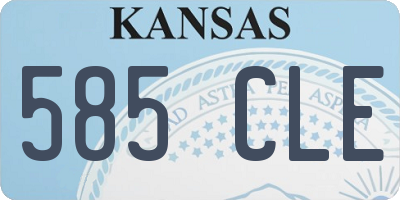 KS license plate 585CLE