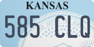 KS license plate 585CLQ