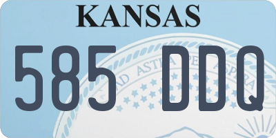 KS license plate 585DDQ