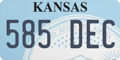 KS license plate 585DEC