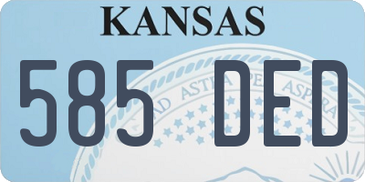 KS license plate 585DED
