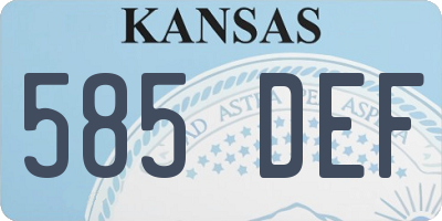KS license plate 585DEF