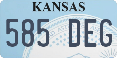 KS license plate 585DEG