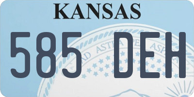 KS license plate 585DEH