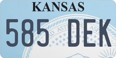 KS license plate 585DEK
