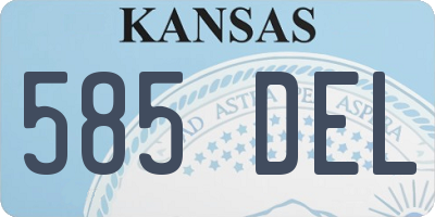 KS license plate 585DEL
