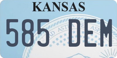 KS license plate 585DEM