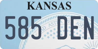 KS license plate 585DEN