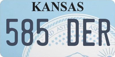 KS license plate 585DER