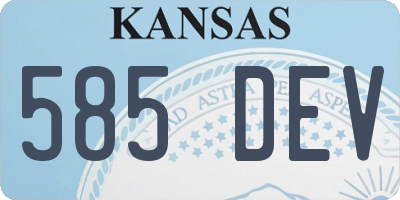KS license plate 585DEV