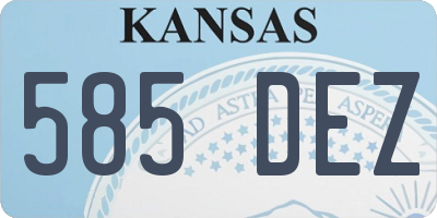 KS license plate 585DEZ