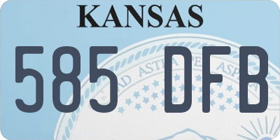 KS license plate 585DFB