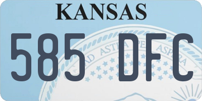 KS license plate 585DFC
