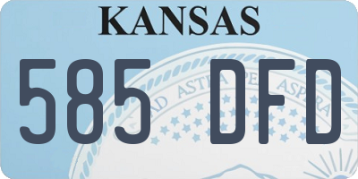 KS license plate 585DFD