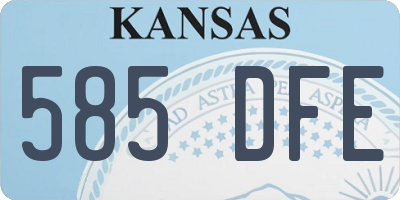 KS license plate 585DFE