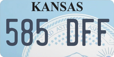 KS license plate 585DFF