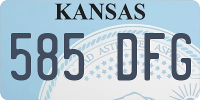 KS license plate 585DFG