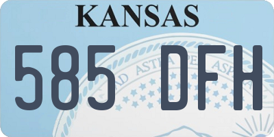 KS license plate 585DFH