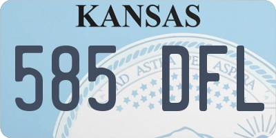 KS license plate 585DFL
