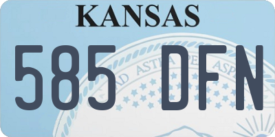 KS license plate 585DFN
