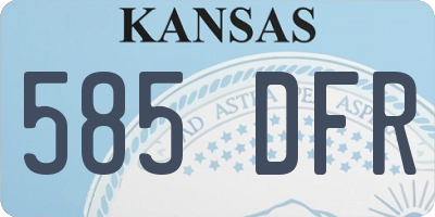 KS license plate 585DFR