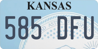 KS license plate 585DFU