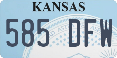 KS license plate 585DFW