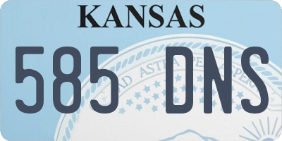 KS license plate 585DNS