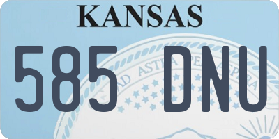 KS license plate 585DNU