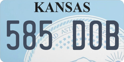 KS license plate 585DOB