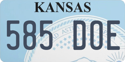 KS license plate 585DOE