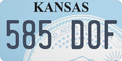 KS license plate 585DOF