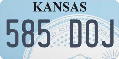KS license plate 585DOJ