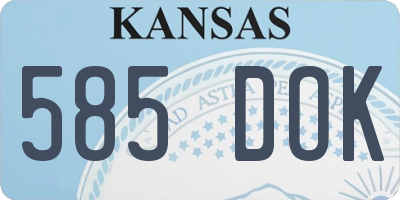 KS license plate 585DOK