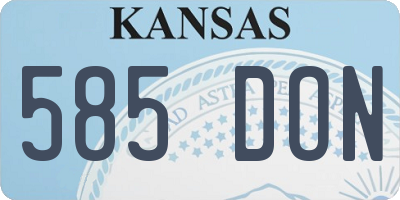KS license plate 585DON