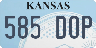 KS license plate 585DOP