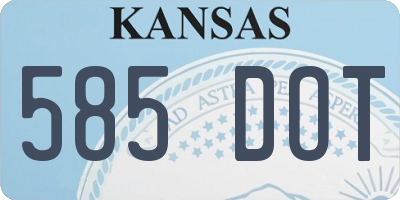 KS license plate 585DOT