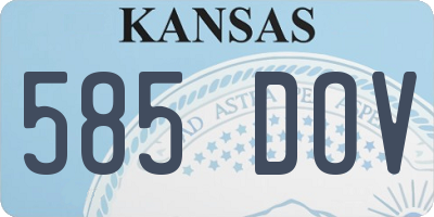 KS license plate 585DOV