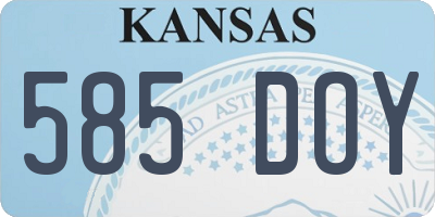 KS license plate 585DOY