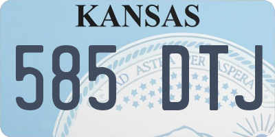 KS license plate 585DTJ