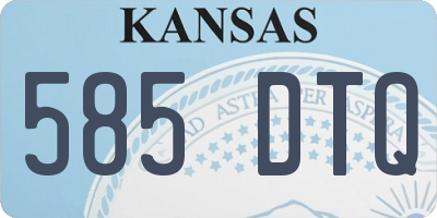 KS license plate 585DTQ
