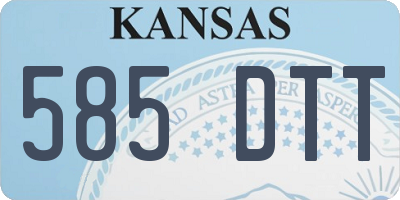 KS license plate 585DTT